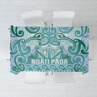 Aotearoa Iwi Ngati Paoa Tablecloth Maori Wharenui House Tribal Pattern LT9 Turquoise - Polynesian Pride