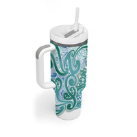 Aotearoa Iwi Ngati Paoa Tumbler With Handle Maori Wharenui House Tribal Pattern LT9 - Polynesian Pride