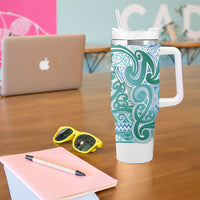 Aotearoa Iwi Ngati Paoa Tumbler With Handle Maori Wharenui House Tribal Pattern LT9 - Polynesian Pride