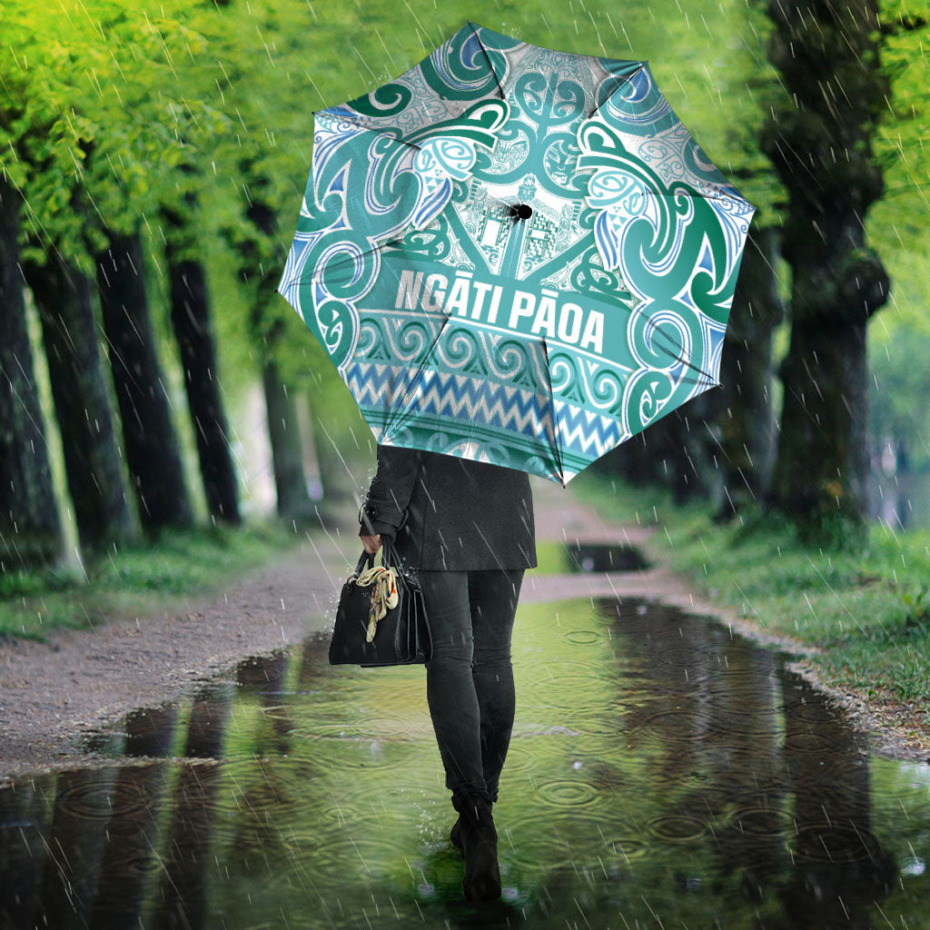 Aotearoa Iwi Ngati Paoa Umbrella Maori Wharenui House Tribal Pattern LT9 - Polynesian Pride