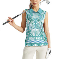 Aotearoa Iwi Ngati Paoa Women Sleeveless Polo Shirt Maori Wharenui House Tribal Pattern LT9 - Polynesian Pride