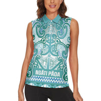 Aotearoa Iwi Ngati Paoa Women Sleeveless Polo Shirt Maori Wharenui House Tribal Pattern LT9 - Polynesian Pride