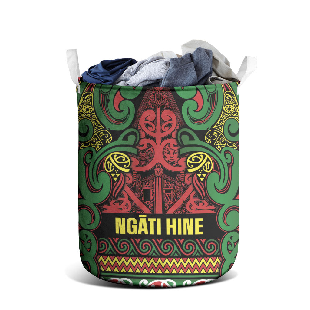 Aotearoa Iwi Ngati Hine Laundry Basket Maori Wharenui House Tribal Pattern LT9 - Polynesian Pride