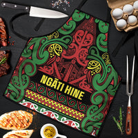 Aotearoa Iwi Ngati Hine Apron Maori Wharenui House Tribal Pattern LT9 Deep Green - Polynesian Pride