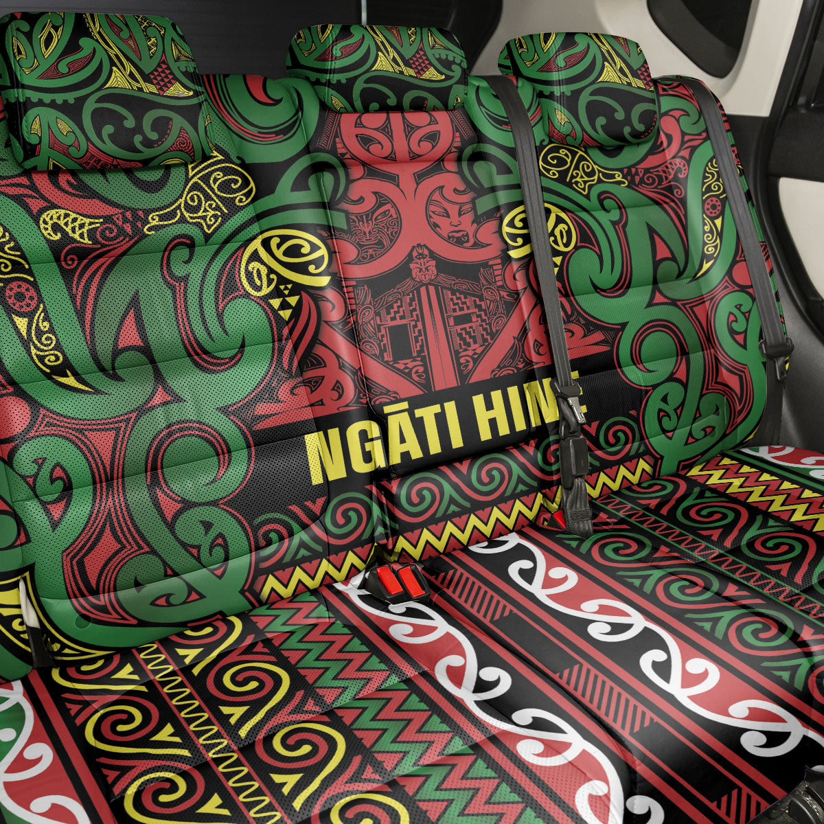 Aotearoa Iwi Ngati Hine Back Car Seat Cover Maori Wharenui House Tribal Pattern LT9 - Polynesian Pride