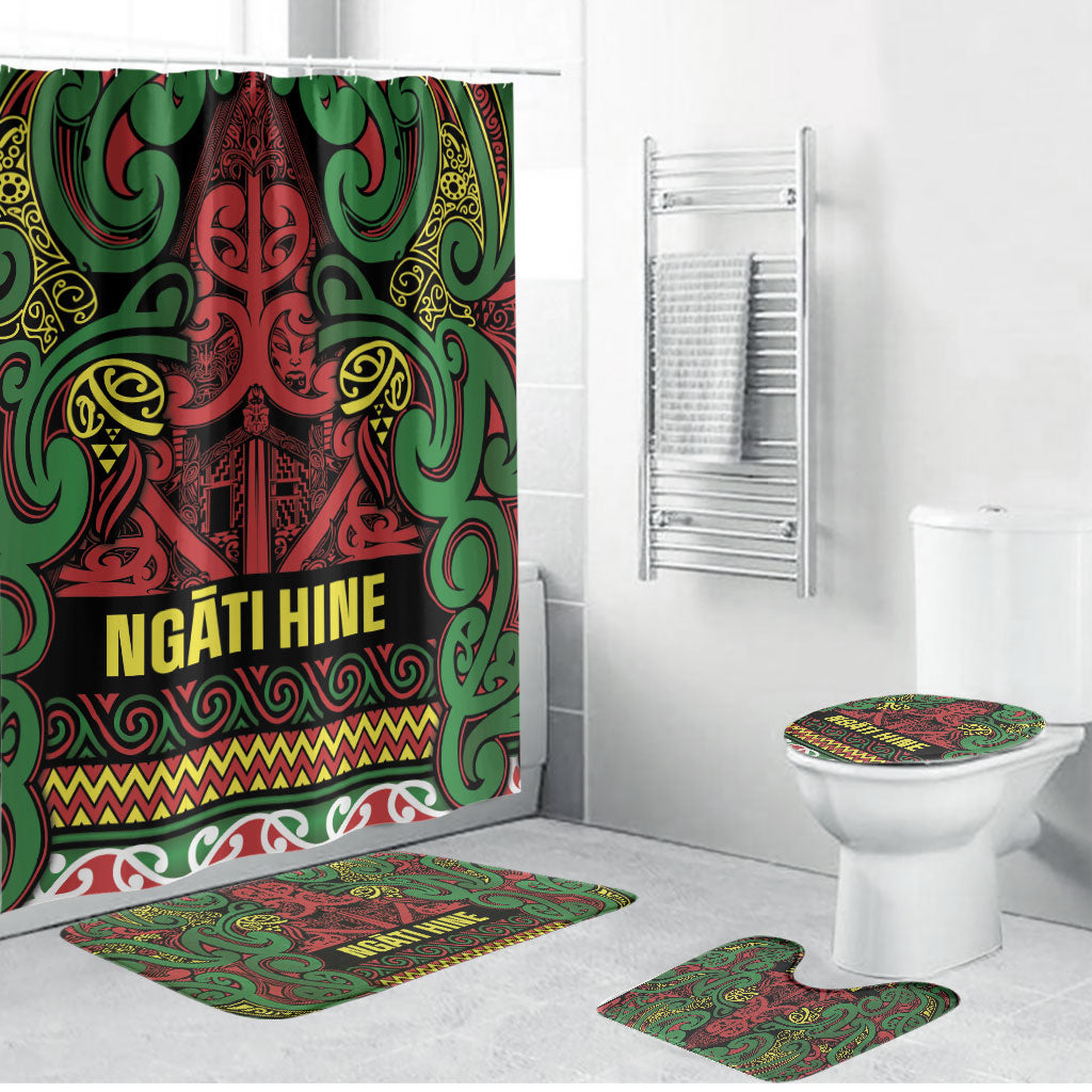 Aotearoa Iwi Ngati Hine Bathroom Set Maori Wharenui House Tribal Pattern