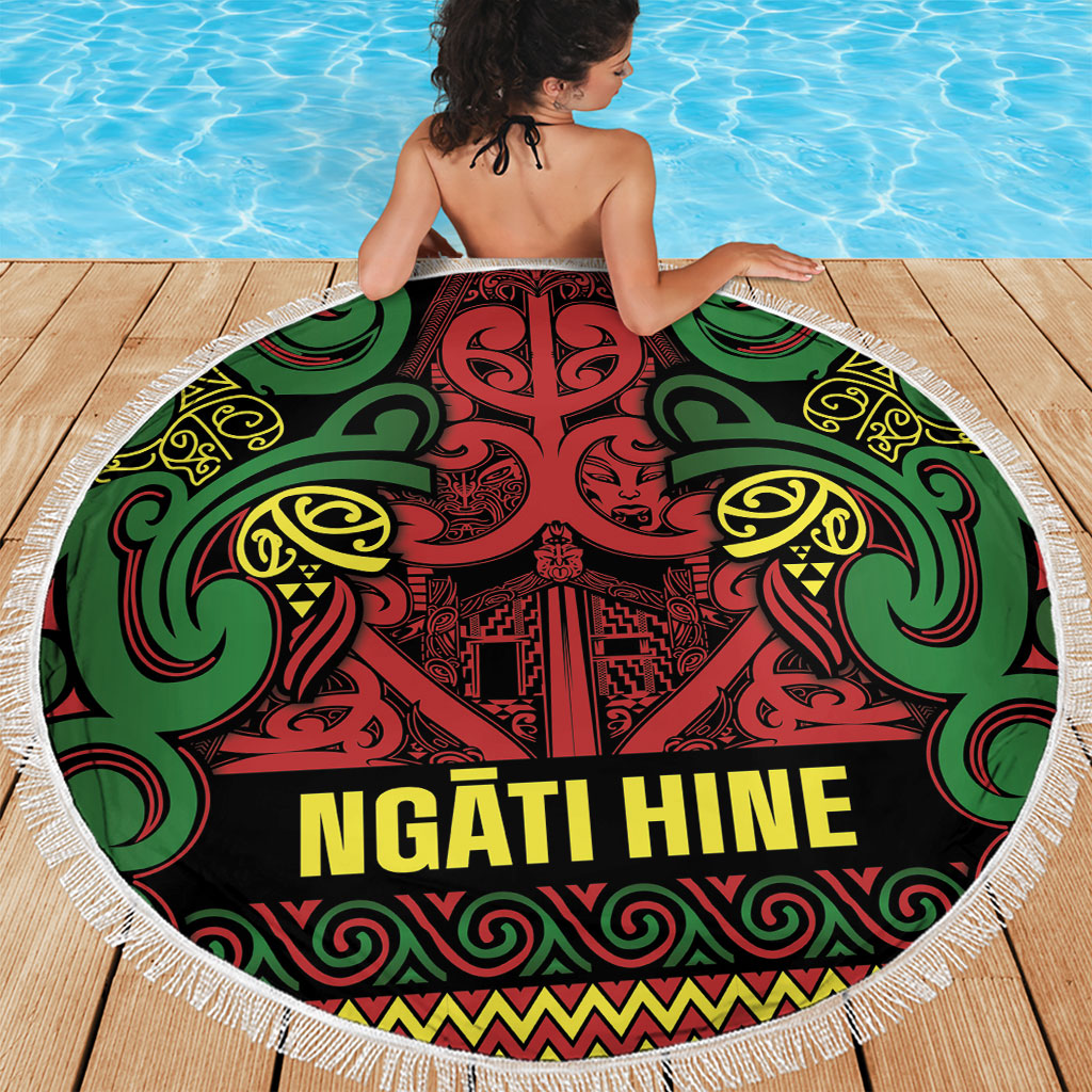 Aotearoa Iwi Ngati Hine Beach Blanket Maori Wharenui House Tribal Pattern LT9 - Polynesian Pride