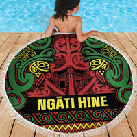 Aotearoa Iwi Ngati Hine Beach Blanket Maori Wharenui House Tribal Pattern LT9 - Polynesian Pride
