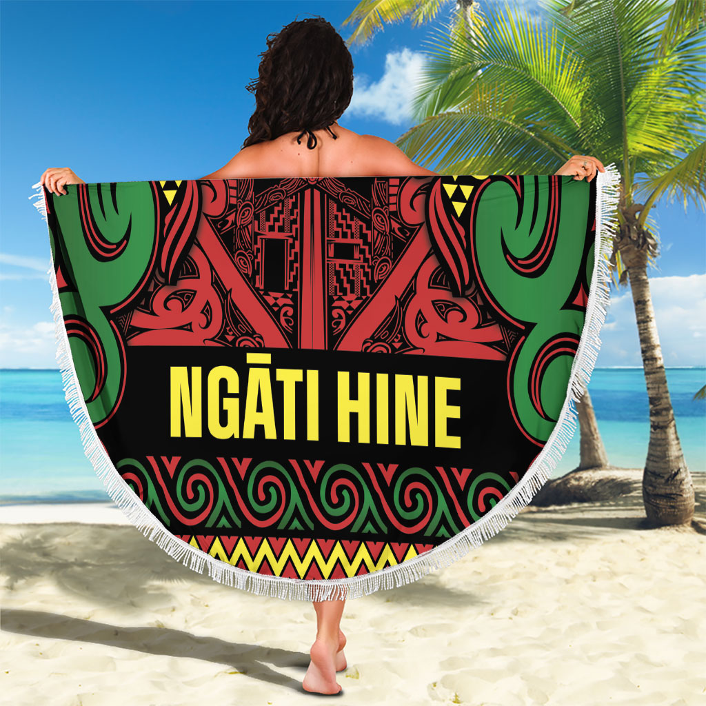 Aotearoa Iwi Ngati Hine Beach Blanket Maori Wharenui House Tribal Pattern LT9 - Polynesian Pride