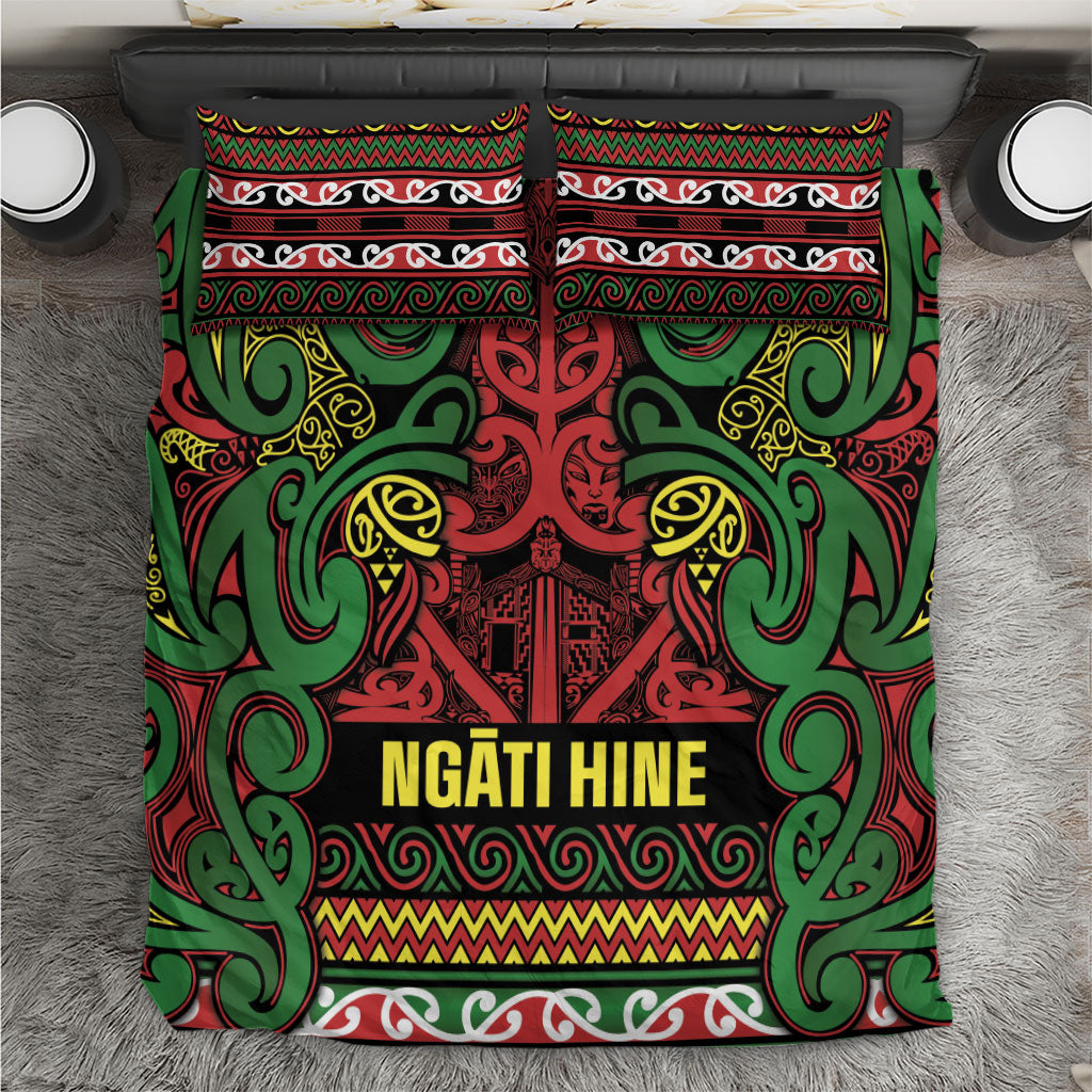 Aotearoa Iwi Ngati Hine Bedding Set Maori Wharenui House Tribal Pattern