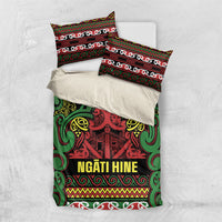 Aotearoa Iwi Ngati Hine Bedding Set Maori Wharenui House Tribal Pattern LT9 US Twin 172cm x 218cm Deep Green - Polynesian Pride