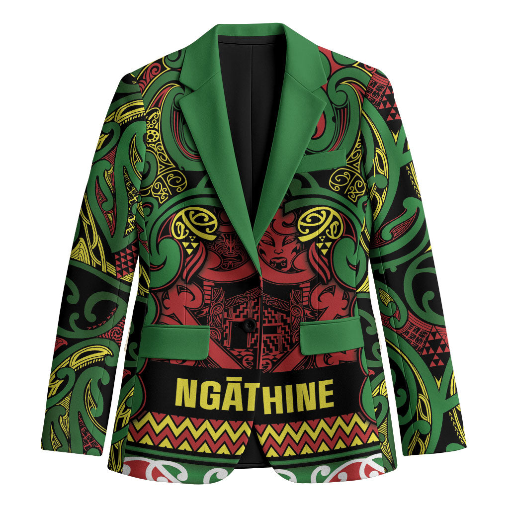 Aotearoa Iwi Ngati Hine Blazer Maori Wharenui House Tribal Pattern LT9 Unisex Deep Green - Polynesian Pride
