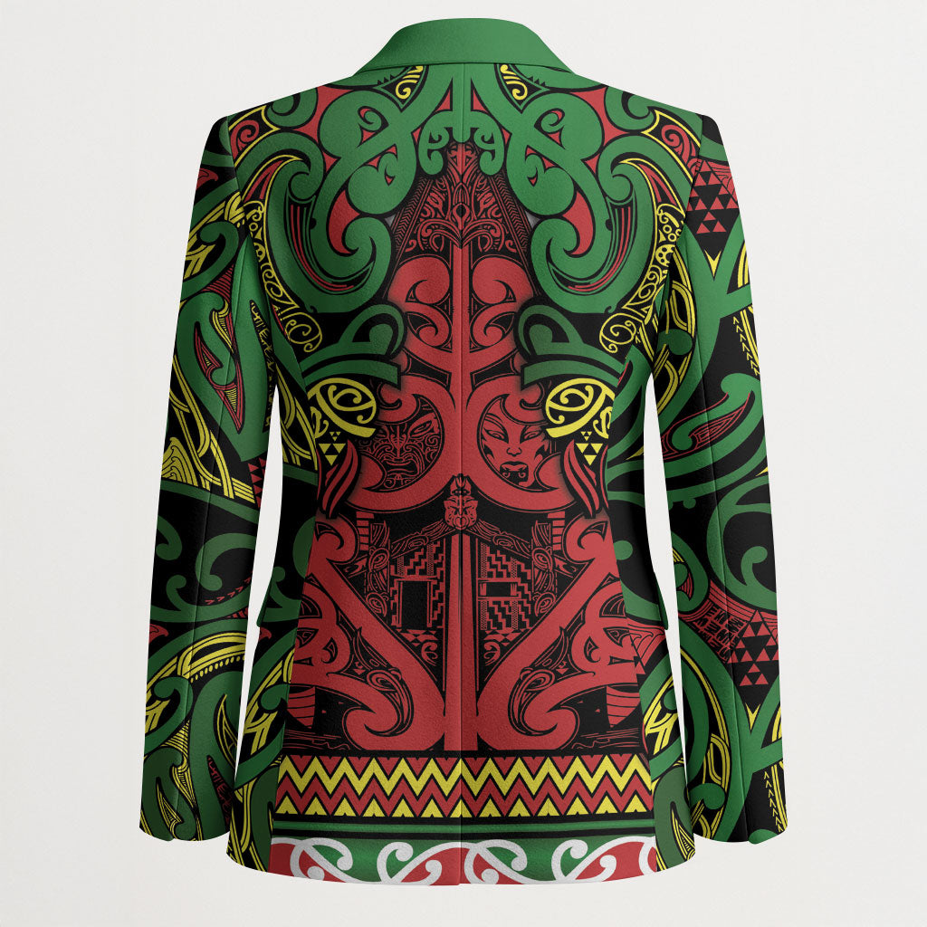 Aotearoa Iwi Ngati Hine Blazer Maori Wharenui House Tribal Pattern LT9 - Polynesian Pride