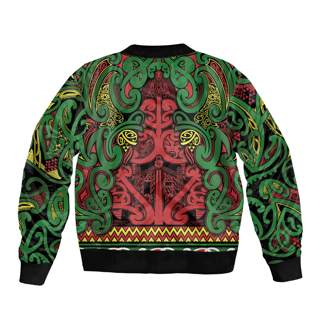 Aotearoa Iwi Ngati Hine Bomber Jacket Maori Wharenui House Tribal Pattern LT9 - Polynesian Pride