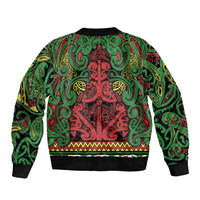 Aotearoa Iwi Ngati Hine Bomber Jacket Maori Wharenui House Tribal Pattern LT9 - Polynesian Pride
