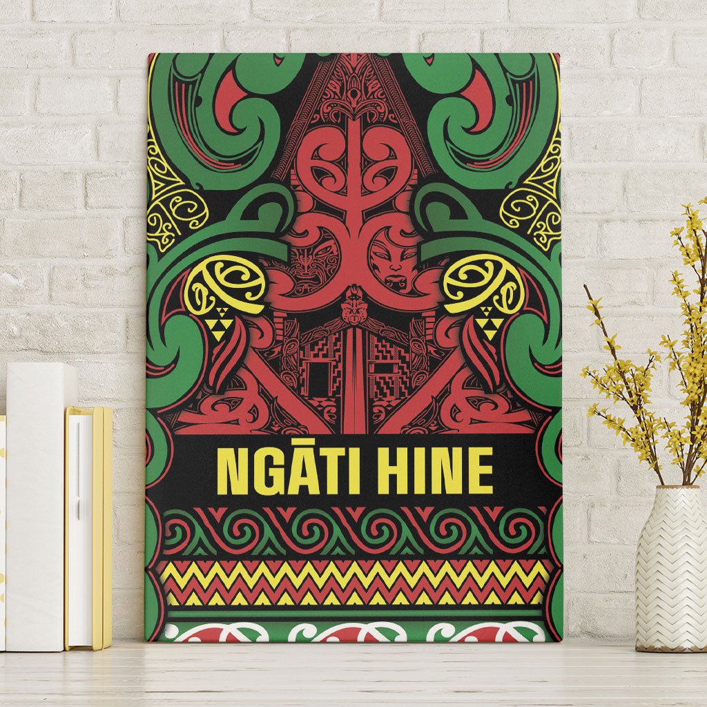 Aotearoa Iwi Ngati Hine Canvas Wall Art Maori Wharenui House Tribal Pattern LT9 Without Frame Deep Green - Polynesian Pride