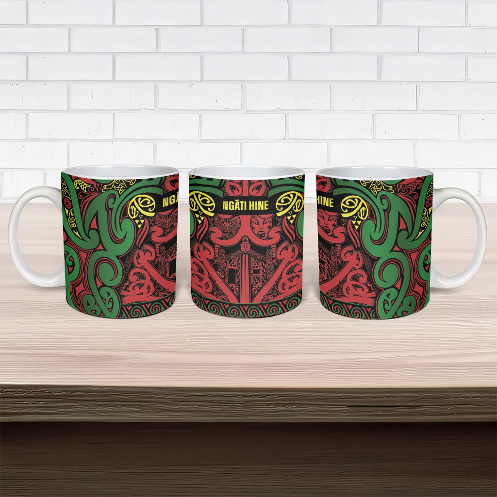 Aotearoa Iwi Ngati Hine Ceramic Mug Maori Wharenui House Tribal Pattern LT9 - Polynesian Pride