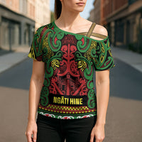 Aotearoa Iwi Ngati Hine Cross Shoulder Shirt Maori Wharenui House Tribal Pattern LT9 - Polynesian Pride