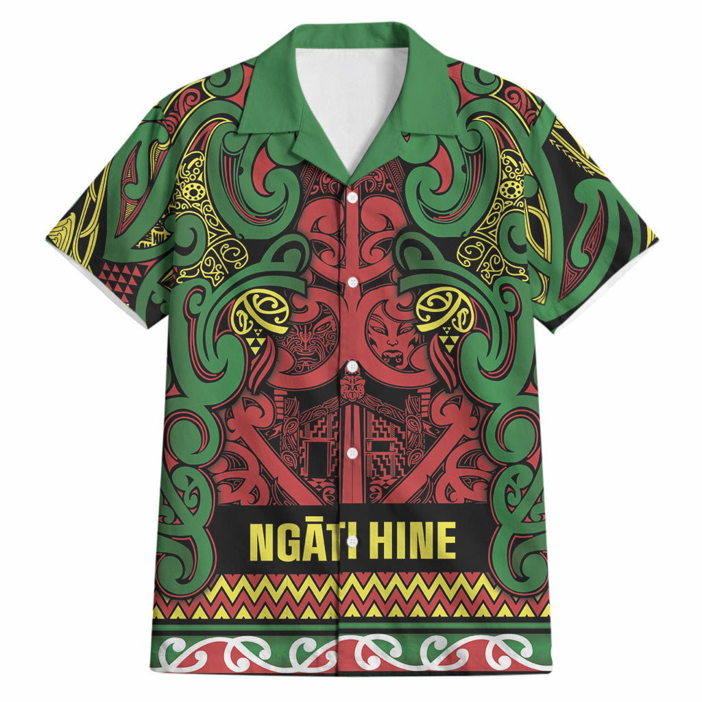 Aotearoa Iwi Ngati Hine Hawaiian Shirt Maori Wharenui House Tribal Pattern LT9 Deep Green - Polynesian Pride