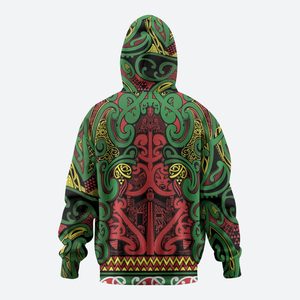 Aotearoa Iwi Ngati Hine Hoodie Maori Wharenui House Tribal Pattern LT9 - Polynesian Pride