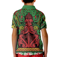 Aotearoa Iwi Ngati Hine Kid Polo Shirt Maori Wharenui House Tribal Pattern LT9 - Polynesian Pride