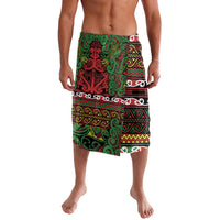 Aotearoa Iwi Ngati Hine Lavalava Maori Wharenui House Tribal Pattern LT9 Deep Green - Polynesian Pride