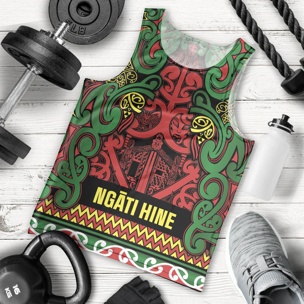 Aotearoa Iwi Ngati Hine Men Tank Top Maori Wharenui House Tribal Pattern LT9 - Polynesian Pride