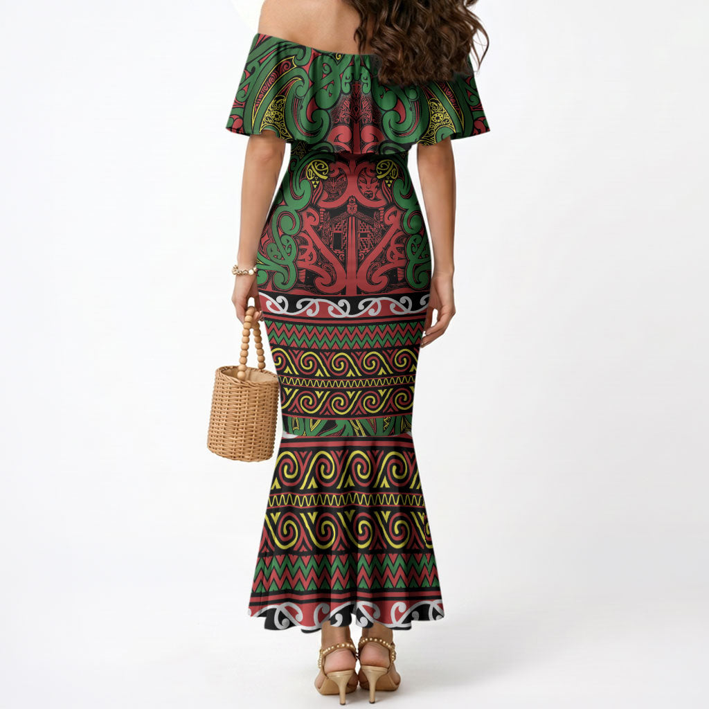 Aotearoa Iwi Ngati Hine Mermaid Dress Maori Wharenui House Tribal Pattern LT9 - Polynesian Pride