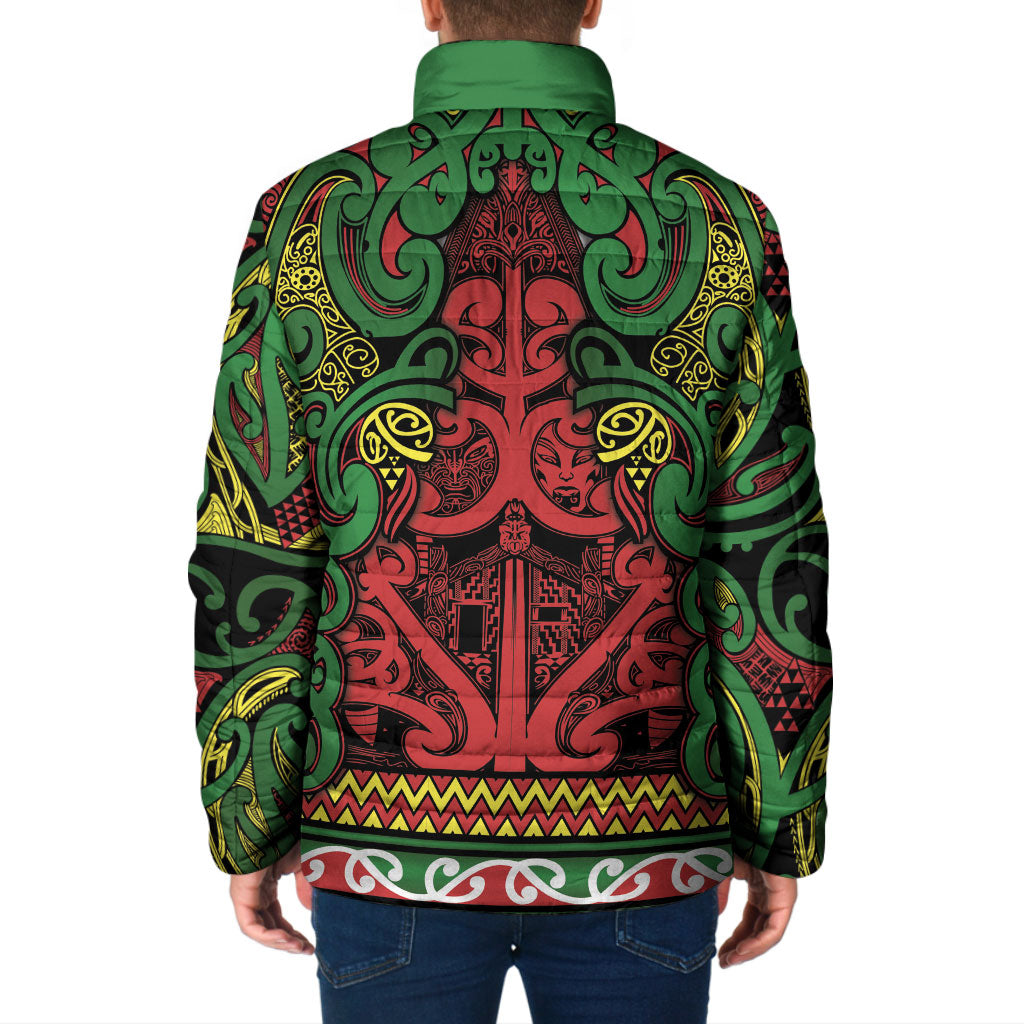 Aotearoa Iwi Ngati Hine Padded Jacket Maori Wharenui House Tribal Pattern LT9 - Polynesian Pride