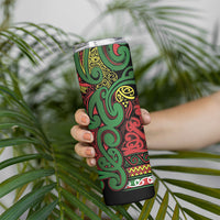 Aotearoa Iwi Ngati Hine Skinny Tumbler Maori Wharenui House Tribal Pattern LT9 - Polynesian Pride