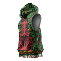 Aotearoa Iwi Ngati Hine Sleeveless Hoodie Maori Wharenui House Tribal Pattern LT9 - Polynesian Pride