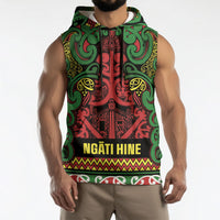 Aotearoa Iwi Ngati Hine Sleeveless Hoodie Maori Wharenui House Tribal Pattern LT9 - Polynesian Pride