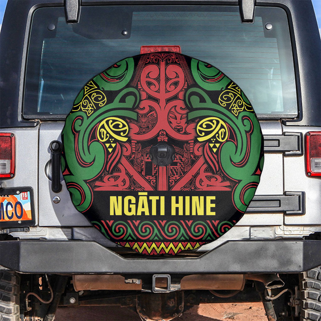 Aotearoa Iwi Ngati Hine Spare Tire Cover Maori Wharenui House Tribal Pattern LT9 Deep Green - Polynesian Pride