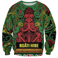 Aotearoa Iwi Ngati Hine Sweatshirt Maori Wharenui House Tribal Pattern LT9 Unisex Deep Green - Polynesian Pride