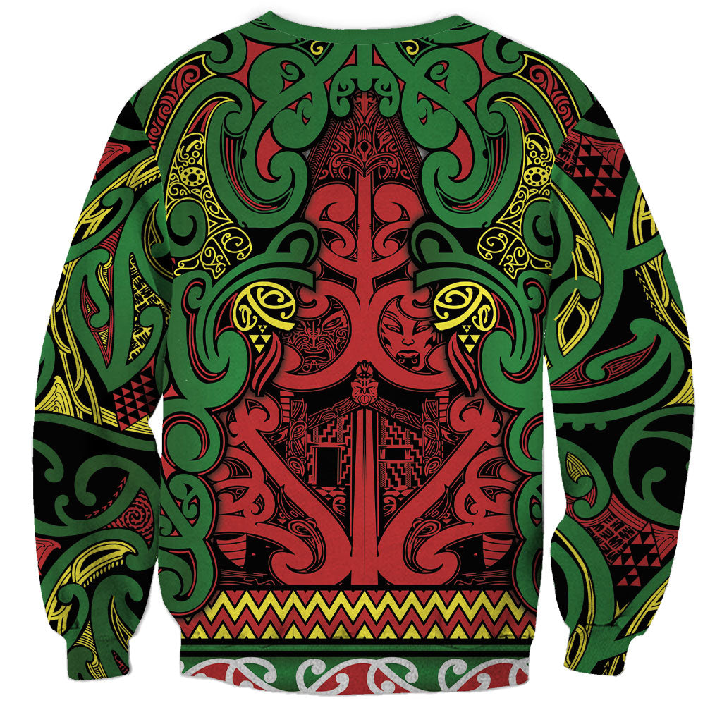 Aotearoa Iwi Ngati Hine Sweatshirt Maori Wharenui House Tribal Pattern LT9 - Polynesian Pride