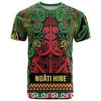 Aotearoa Iwi Ngati Hine T Shirt Maori Wharenui House Tribal Pattern LT9 Deep Green - Polynesian Pride