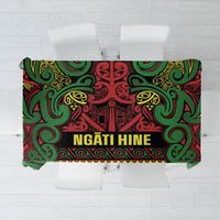 Aotearoa Iwi Ngati Hine Tablecloth Maori Wharenui House Tribal Pattern LT9 Deep Green - Polynesian Pride