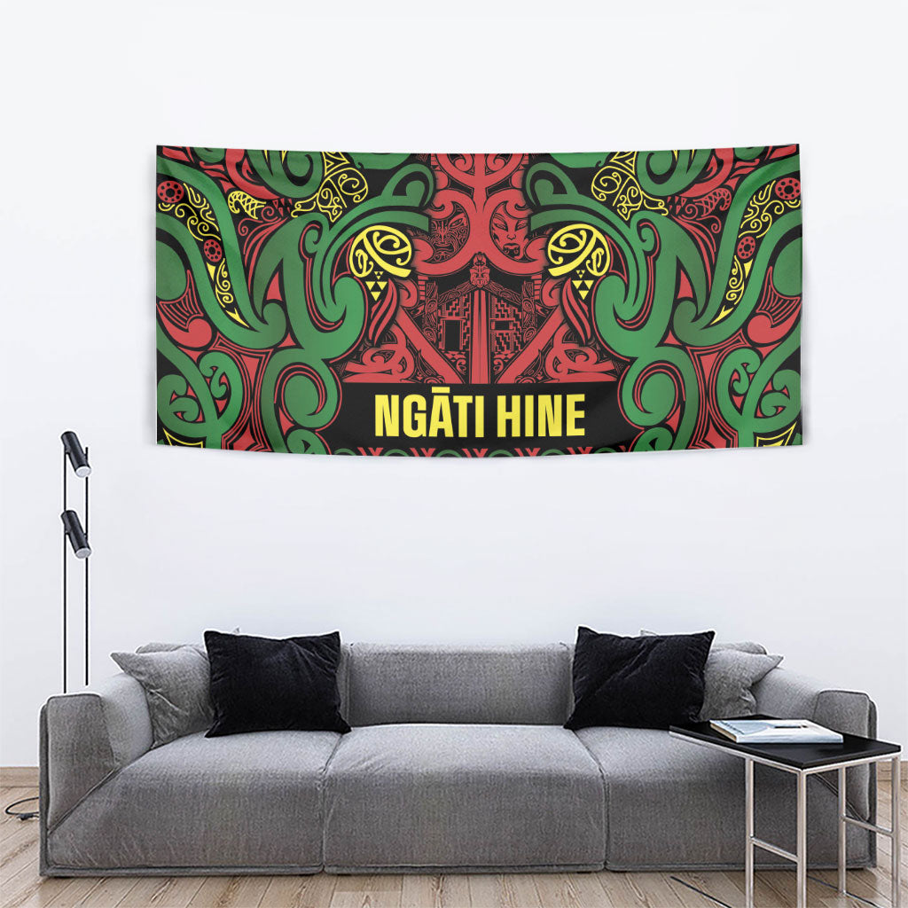 Aotearoa Iwi Ngati Hine Tapestry Maori Wharenui House Tribal Pattern LT9 - Polynesian Pride