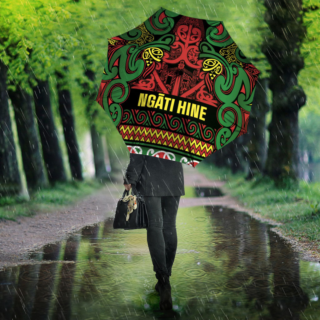 Aotearoa Iwi Ngati Hine Umbrella Maori Wharenui House Tribal Pattern LT9 - Polynesian Pride