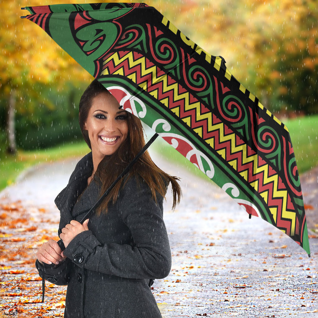 Aotearoa Iwi Ngati Hine Umbrella Maori Wharenui House Tribal Pattern LT9 - Polynesian Pride