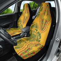 Africa Dashiki Car Seat Cover African Tribal Art Mixed Polynesian Tattoo Gold Color Unique LT9 - Polynesian Pride