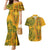 Africa Dashiki Couples Matching Mermaid Dress and Hawaiian Shirt African Tribal Art Mixed Polynesian Tattoo Gold Color Unique LT9 Gold - Polynesian Pride