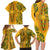 Africa Dashiki Family Matching Long Sleeve Bodycon Dress and Hawaiian Shirt African Tribal Art Mixed Polynesian Tattoo Gold Color Unique LT9 - Polynesian Pride