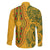 Africa Dashiki Family Matching Long Sleeve Bodycon Dress and Hawaiian Shirt African Tribal Art Mixed Polynesian Tattoo Gold Color Unique LT9 - Polynesian Pride