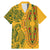 Africa Dashiki Family Matching Mermaid Dress and Hawaiian Shirt African Tribal Art Mixed Polynesian Tattoo Gold Color Unique LT9 Dad's Shirt - Short Sleeve Gold - Polynesian Pride