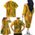 Africa Dashiki Family Matching Off Shoulder Long Sleeve Dress and Hawaiian Shirt African Tribal Art Mixed Polynesian Tattoo Gold Color Unique LT9 - Polynesian Pride