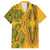 Africa Dashiki Family Matching Short Sleeve Bodycon Dress and Hawaiian Shirt African Tribal Art Mixed Polynesian Tattoo Gold Color Unique LT9 Dad's Shirt - Short Sleeve Gold - Polynesian Pride