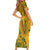 Africa Dashiki Family Matching Short Sleeve Bodycon Dress and Hawaiian Shirt African Tribal Art Mixed Polynesian Tattoo Gold Color Unique LT9 - Polynesian Pride