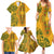 Africa Dashiki Family Matching Summer Maxi Dress and Hawaiian Shirt African Tribal Art Mixed Polynesian Tattoo Gold Color Unique LT9 - Polynesian Pride