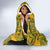 Africa Dashiki Hooded Blanket African Tribal Art Mixed Polynesian Tattoo Gold Color Unique LT9 - Polynesian Pride